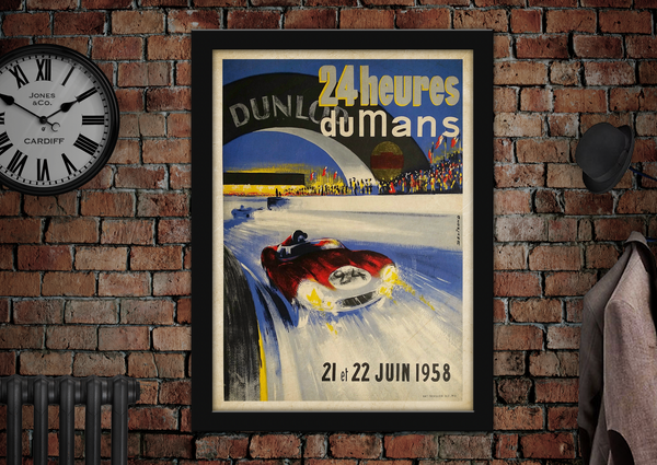 24 Heures Du Mans 1958 Vintage Racing Poster