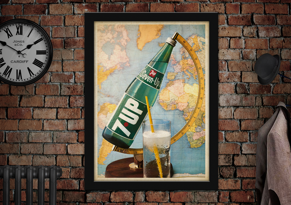 7Up Seven Up Bottle Vintage Style Drinks Poster
