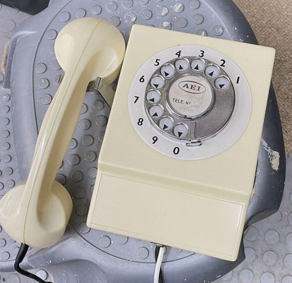 AEI 1960's Wall Telephone in Ivory Cream