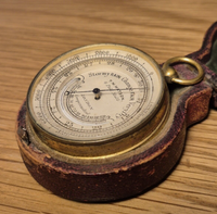 Antique Pocket Barometer Altimeter Thermometer c1880 by T W Watson, London 2