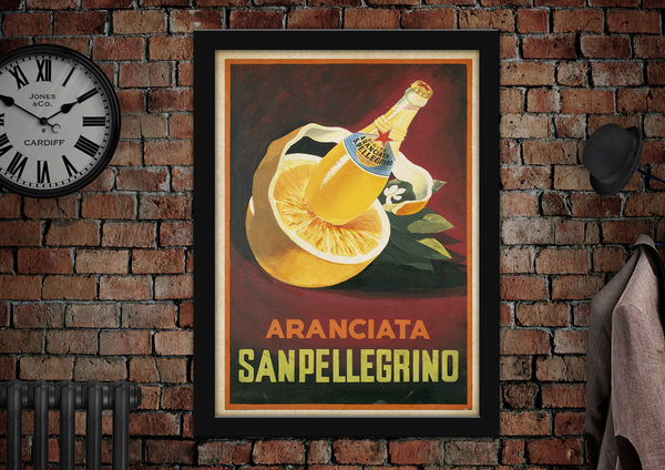 Aranciata Sanpellegrino Orange Vintage Style Drinks Poster