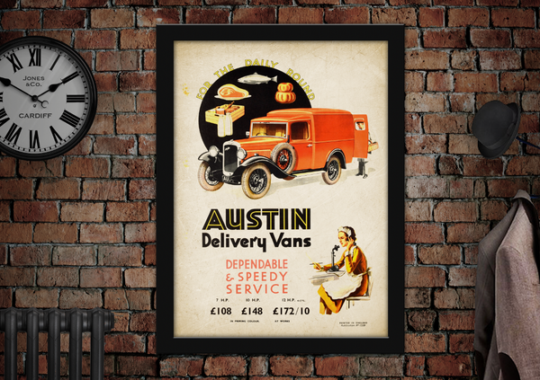 Austin Delivery Vans Vintage Style Poster