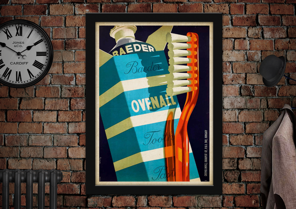 Baeder Ovenall Tooth Paste Vintage Advertising Poster
