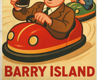 Barry Island Dodgems Guinness Vintage Style Advertising Poster