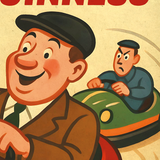 Barry Island Dodgems Guinness Vintage Style Advertising Poster