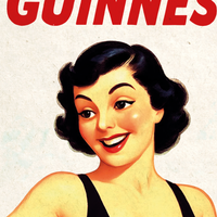 Barry Island Girl Guinness Vintage Style Advertising Poster