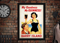 Barry Island Girl Guinness Vintage Style Advertising Poster