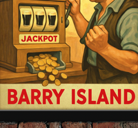 Barry Island Lucky Day for a Guinness Vintage Style Advertising Poster