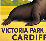 Billy The Seal Victoria Park Cardiff Vintage Advertising Poster 4