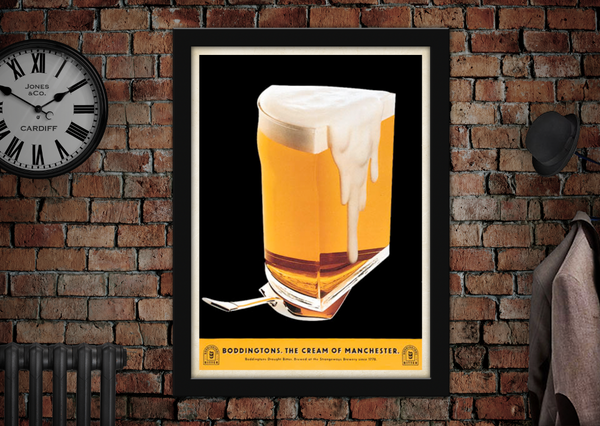 Boddingtons Beer Cream of Manchester Cheese Wedge Vintage Style Advertising Poster
