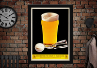 Boddingtons Beer Cream of Manchester Ice Cream Scoop Vintage Style Advertising Poster