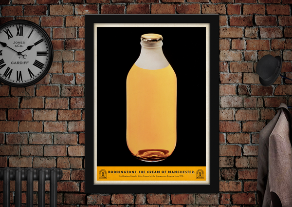 Boddingtons Beer Cream of Manchester Milk Bottle Vintage Style Advertising Poster