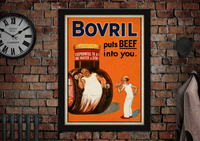 Bovril Puts Beef Into You Vintage Style Food Advertising Poster