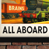 Brains Brewery All Aboard Cardiff Vintage Style Drinks Advertising Poster
