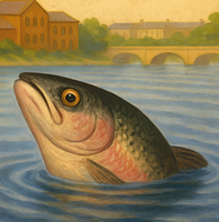 Brains Down the River Taff Fish Cardiff Vintage Style Drinks Advertising Poster
