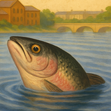 Brains Down the River Taff Fish Cardiff Vintage Style Drinks Advertising Poster