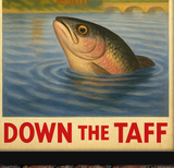 Brains Down the River Taff Fish Cardiff Vintage Style Drinks Advertising Poster