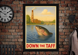 Brains Down the River Taff Fish Cardiff Vintage Style Drinks Advertising Poster