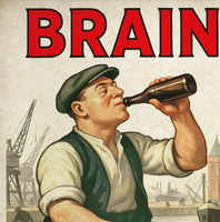 Brains The Docks Cardiff Vintage Style Drinks Advertising Poster