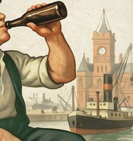 Brains The Docks Cardiff Vintage Style Drinks Advertising Poster