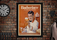 Budweiser Cheers Vintage Drinks Advertising Poster