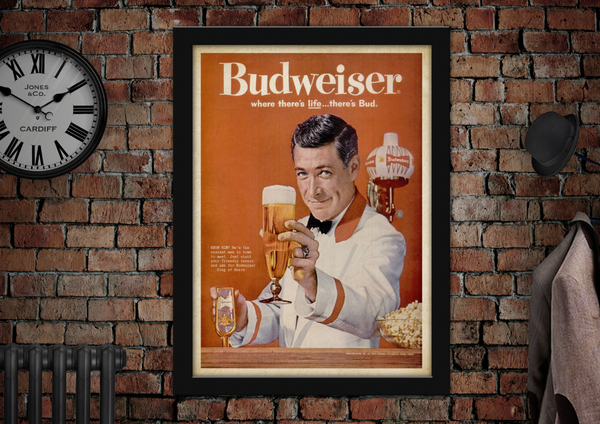 Budweiser Cheers Vintage Drinks Advertising Poster
