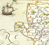 Caernarfonshire County Old North Wales Map c1578
