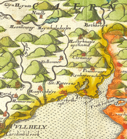 Caernarfonshire County Old North Wales Map c1578