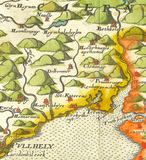 Caernarfonshire County Old North Wales Map c1578