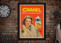 Camel Cigarettes Vintage Style Poster