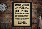 Canton Library Cardiff Vintage Style Poster