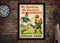 Cardiff City FC Bluebirds Ninian Park Vintage Style Guinness Poster