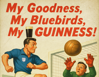 Cardiff City FC Bluebirds Ninian Park Vintage Style Guinness Poster