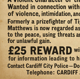 Cardiff Docks Notice Mad Jack Matthews Wanted Vintage Style Poster