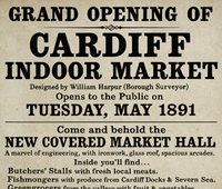 Cardiff Market Grand Opening Vintage Style Poster