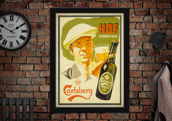 Carlsberg Beer Flat Cap Vintage Style Advertising Poster