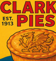 Clarks Pies Cardiff Vintage Style Food Advertising Poster