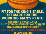 Clarks Pies Cardiff Vintage Style Food Advertising Poster