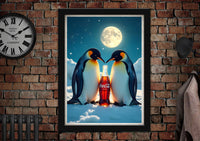 Coca Cola Polar Penguins Art Poster Print