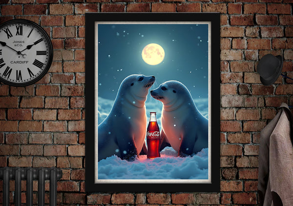 Coca Cola Polar Seals Art Poster Print