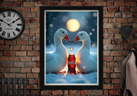 Coca Cola Snow Geese Art Poster Print