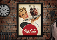 Coca Cola Waitress Vintage Style Drinks Poster