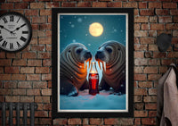 Coca Cola Walrus Winter Art Poster Print