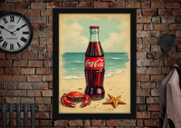 Coca Cola with Beach Crab Fan Art Drinks Poster Print