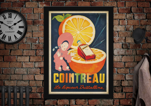 Cointreau La Liquer Cristalline Orange Vintage Style Poster