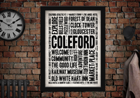 Coleford Town Poster Art Print