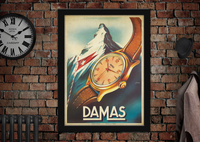 Damas Swiss Watch Vintage Style Poster