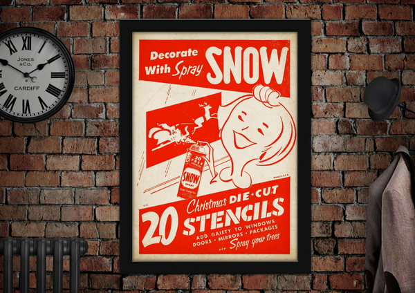 Decorate with Snow Vintage Style Poster