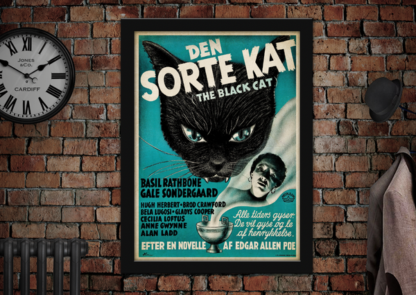 Den Sorte Kat The Black Cat Vintage Movie Poster