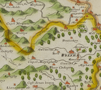 Denbighshire County Old North Wales Map c1576 4
